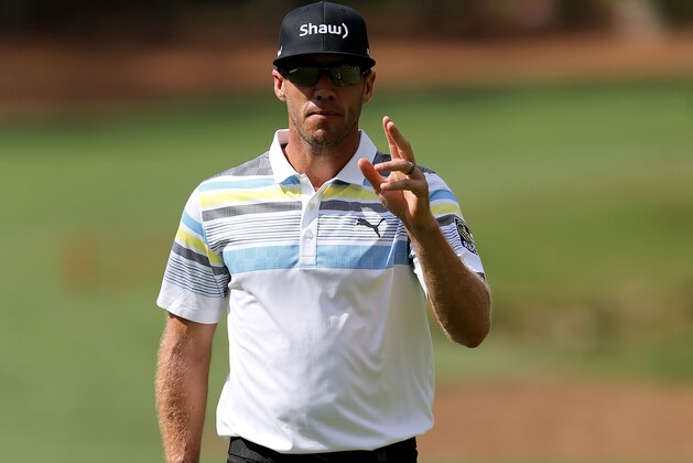 HILTON HEAD ISLAND, SC - APRIL 14: Graham DeLaet of Canada reacts on the 15th hole during the second round of the 2017 RBC Heritage at Harbour Town Golf Links on April 14, 2017 in Hilton Head Island, South Carolina.  (Photo by Tyler Lecka/Getty Images)