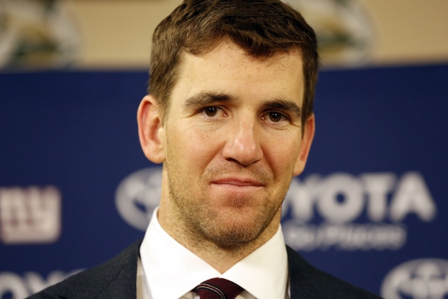 New York Giants quarterback Eli Manning speaks at a news conference after an NFC wild-card NFL football game against the Green Bay Packers, Sunday, Jan. 8, 2017, in Green Bay, Wis. The Packers won 38-13. (AP Photo/Matt Ludtke)