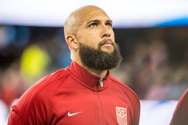 SAN JOSE, CA - MARCH 24:  Tim Howard #1 of United States prior to the World Cup Qualifier match between the United States and Honduras at Avaya Stadium on March 24, 2017 in San Jose, California.  The United States won the match 6-0 (Photo by Shaun Clark/Getty Images)