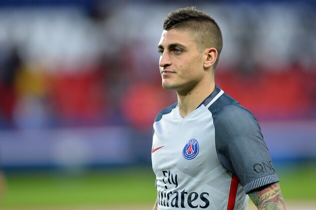 PARIS, FRANCE - APRIL 09:  Marco Verratti of Paris Saint-Germain reacts during warmup before the Ligue 1 match between EA Guingamp and Paris Saint-Germain at Parc des Princes on April 9, 2017 in Paris, France.  (Photo by Aurelien Meunier/Getty Images )
