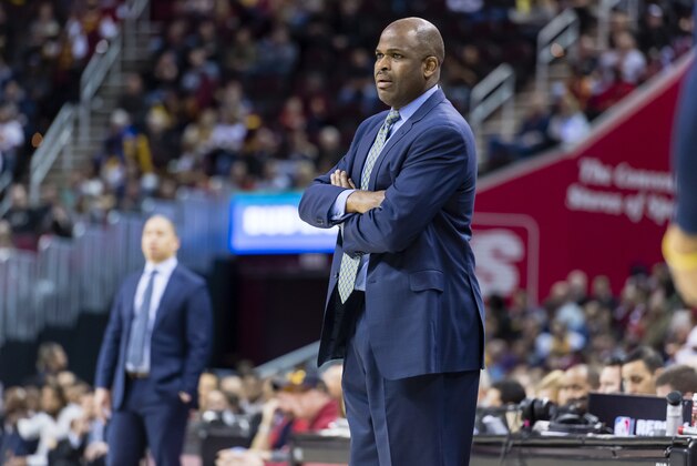 CLEVELAND, OH - APRIL 2: Head coach Nate McMillan of the Indiana Pacers watches from the sidelines during the second half against the Cleveland Cavaliers at Quicken Loans Arena on April 2, 2017 in Cleveland, Ohio. The Cavaliers defeated the Pacers 135-130 in double overtime. NOTE TO USER: User expressly acknowledges and agrees that, by downloading and/or using this photograph, user is consenting to the terms and conditions of the Getty Images License Agreement. (Photo by Jason Miller/Getty Images)