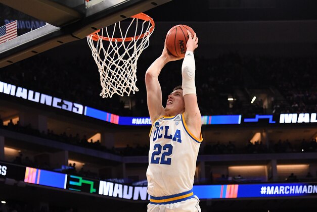 Mar 17, 2017; Sacramento, CA, USA; UCLA Bruins forward TJ Leaf (22) dunks the ball against the Kent State Golden Flashes in the first round of the 2017 NCAA Tournament at Golden 1 Center. Mandatory Credit: Kyle Terada-USA TODAY Sports