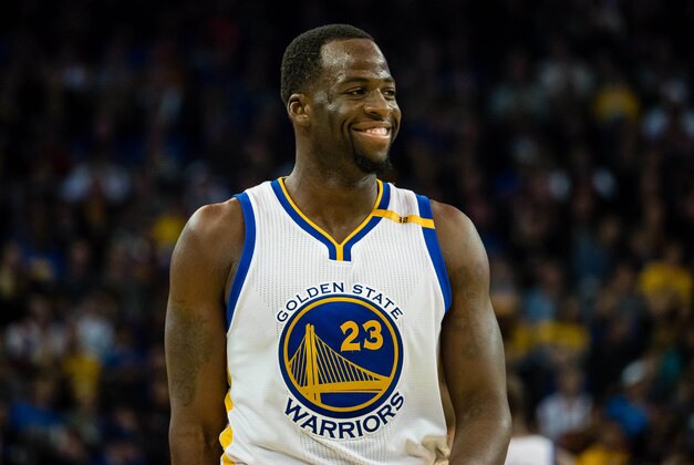 Apr 10, 2017; Oakland, CA, USA; Golden State Warriors forward Draymond Green (23) reacts after being called for a technical during the third quarter against Utah Jazz at Oracle Arena. The Jazz won 105-99. Mandatory Credit: Kelley L Cox-USA TODAY Sports