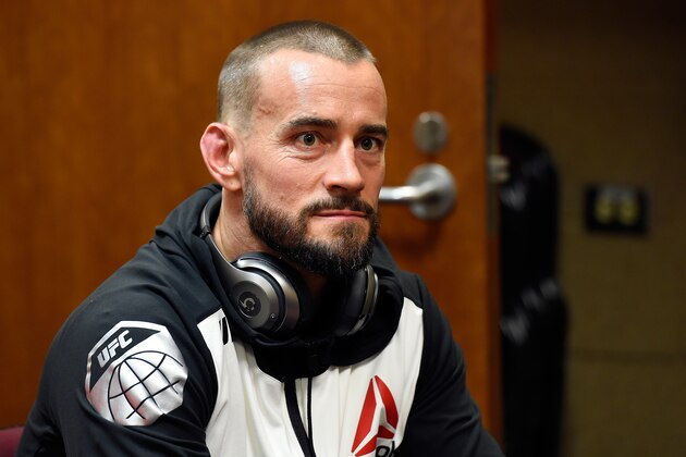 CLEVELAND, OH - SEPTEMBER 10:  Phil 'CM Punk' Brooks warms up backstage prior to facing Mickey Gall in their welterweight bout during the UFC 203 event at Quicken Loans Arena on September 10, 2016 in Cleveland, Ohio. (Photo by Mike Roach/Zuffa LLC/Zuffa LLC via Getty Images)