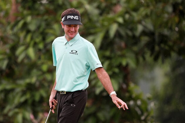 SHENZHEN, CHINA - APRIL 20:  Bubba Watson of the United States reacts during the first round of the Shenzhen International at Genzon Golf Club on April 20, 2017 in Shenzhen, China.  (Photo by Zhong Zhi/Getty Images)