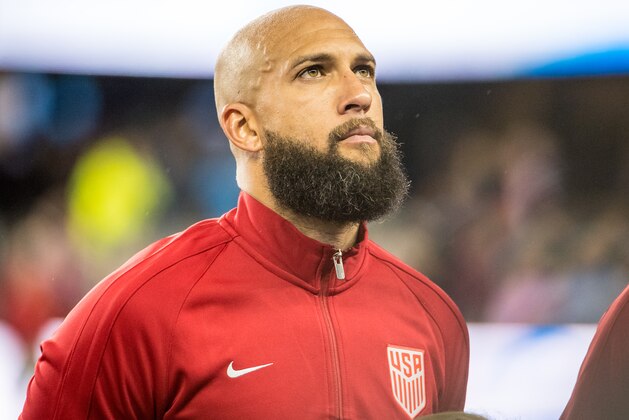SAN JOSE, CA - MARCH 24:  Tim Howard #1 of United States prior to the World Cup Qualifier match between the United States and Honduras at Avaya Stadium on March 24, 2017 in San Jose, California.  The United States won the match 6-0 (Photo by Shaun Clark/Getty Images)
