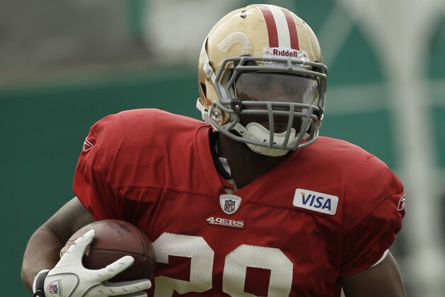 San Francisco 49ers running back Glen Coffee during NFL Football training camp in Santa Clara, Calif., Monday, Aug. 2, 2010. (AP Photo/Marcio Jose Sanchez)