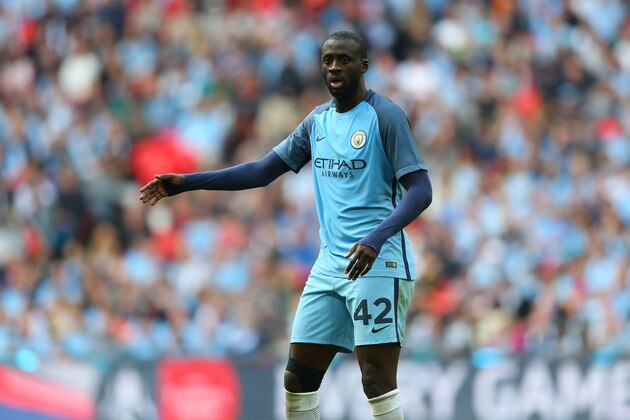 LONDON, ENGLAND - APRIL 23: Yaya Toure of Manchester City during the Emirates FA Cup semi-final match between Arsenal and Manchester City at Wembley Stadium on April 23, 2017 in London, England. (Photo by Catherine Ivill - AMA/Getty Images)