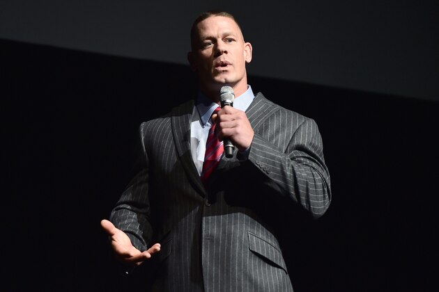 LAS VEGAS, NV - MARCH 30:  Actor John Cena speaks onstage at CinemaCon 2017 20th Century Fox Invites You to a Special Presentation Highlighting Its Future Release Schedule at The Colosseum at Caesars Palace during CinemaCon, the official convention of the National Association of Theatre Owners, on March 30, 2017 in Las Vegas, Nevada.  (Photo by Alberto E. Rodriguez/Getty Images for CinemaCon)