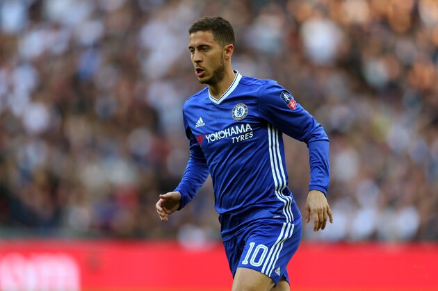 LONDON, ENGLAND - APRIL 22: Eden Hazard of Chelsea during the Emirates FA Cup semi-final match between Tottenham Hotspur and Chelsea at Wembley Stadium on April 22, 2017 in London, England. (Photo by Catherine Ivill - AMA/Getty Images)