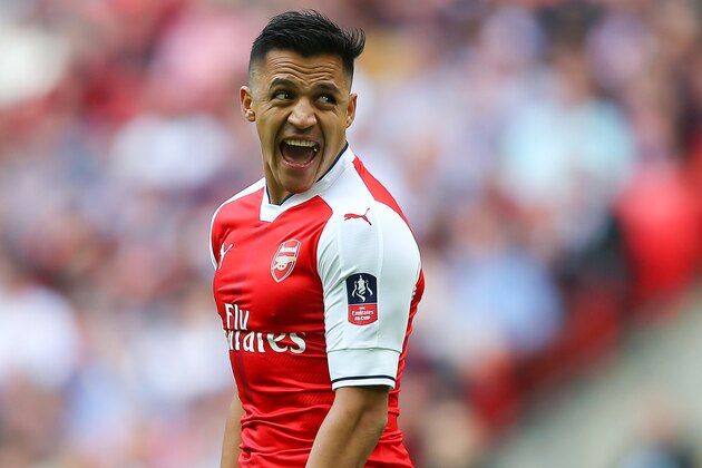LONDON, ENGLAND - APRIL 23: Alexis Sanchez of Arsenal during the Emirates FA Cup semi-final match between Arsenal and Manchester City at Wembley Stadium on April 23, 2017 in London, England. (Photo by Catherine Ivill - AMA/Getty Images)