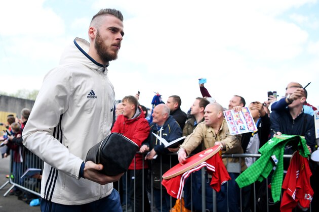 BURNLEY, ENGLAND - APRIL 23:  David De Gea of Manchester United arrives at the stadium for the Premier League match between Burnley and Manchester United at Turf Moor on April 23, 2017 in Burnley, England.  (Photo by Gareth Copley/Getty Images)