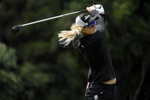 CARLSBAD, CA - MARCH 26:  Anna Nordqvist of Sweden tees off the 2nd hole during the Final Round of the KIA Classic at the Park Hyatt Aviara Resort on March 26, 2017 in Carlsbad, California.  (Photo by Donald Miralle/Getty Images)