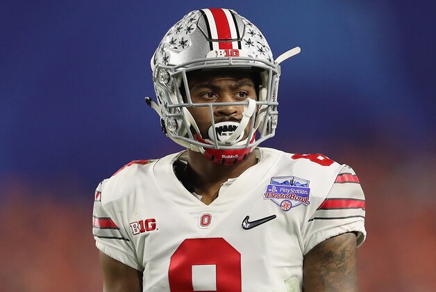 GLENDALE, AZ - DECEMBER 31:  Cornerback Gareon Conley #8 of the Ohio State Buckeyes during the Playstation Fiesta Bowl against the Clemson Tigers at University of Phoenix Stadium on December 31, 2016 in Glendale, Arizona. The Tigers defeated the Buckeyes 31-0.  (Photo by Christian Petersen/Getty Images)