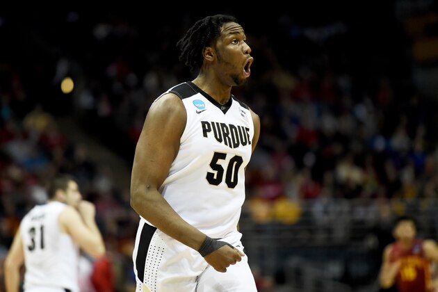 MILWAUKEE, WI - MARCH 18:  Caleb Swanigan #50 of the Purdue Boilermakers reacts in the first half against the Iowa State Cyclones during the second round of the 2017 NCAA Tournament at BMO Harris Bradley Center on March 18, 2017 in Milwaukee, Wisconsin. (Photo by Stacy Revere/Getty Images)