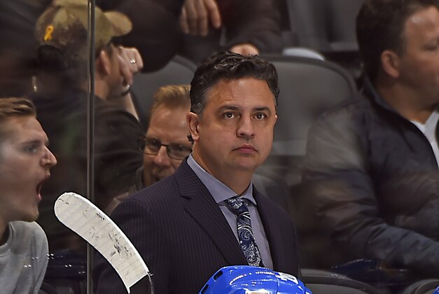 TORONTO, ON - NOVEMBER 26: Head coach Travis Green of the Utica Comets watches the play against the Toronto Marlies during game action on November 26, 2016 at Air Canada Centre in Toronto, Ontario, Canada. (Photo by Graig Abel/Getty Images)