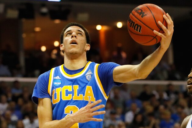 MEMPHIS, TN - MARCH 24: Lonzo Ball #2 of the UCLA Bruins shoots against Kentucky Wildcats in the second half during the 2017 NCAA Men's Basketball Tournament South Regional at FedExForum on March 24, 2017 in Memphis, Tennessee.  (Photo by Kevin C. Cox/Getty Images)