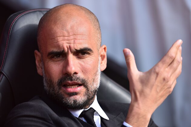Manchester City's Spanish manager Pep Guardiola waits for kick off in the English Premier League football match between Southampton and Manchester City at St Mary's Stadium in Southampton, southern England on April 15, 2017. / AFP PHOTO / Glyn KIRK / RESTRICTED TO EDITORIAL USE. No use with unauthorized audio, video, data, fixture lists, club/league logos or 'live' services. Online in-match use limited to 75 images, no video emulation. No use in betting, games or single club/league/player publications.  /         (Photo credit should read GLYN KIRK/AFP/Getty Images)