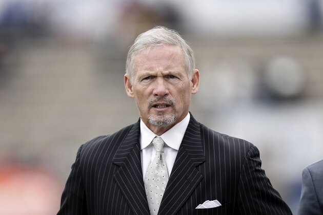 MOBILE, AL - JANUARY 28: NFL Network Draft Expert Mike Mayock walks the sidelines before the start of the 2017 Resse's Senior Bowl at Ladd-Peebles Stadium on January 28, 2017 in Mobile, Alabama. The South defeated the North 16-15. (Photo by Don Juan Moore/Getty Images)