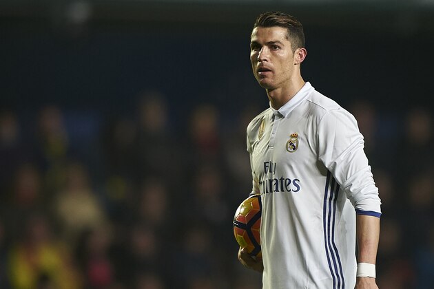 VILLARREAL, SPAIN - FEBRUARY 26:  Cristiano Ronaldo of Real Madrid looks on during the La Liga match between Villarreal CF and Real Madrid at Estadio de la Ceramica on February 26, 2017 in Villarreal, Spain.  (Photo by Fotopress/Getty Images)