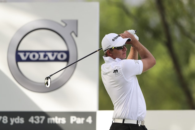 BEIJING, CHINA - APRIL 27:  Dean Burmester of South Africa plays a shot during the first round of the 2017 Volvo China open at Topwin Golf and Country Club on April 27, 2017 in Beijing, China.  (Photo by Lintao Zhang/Getty Images)