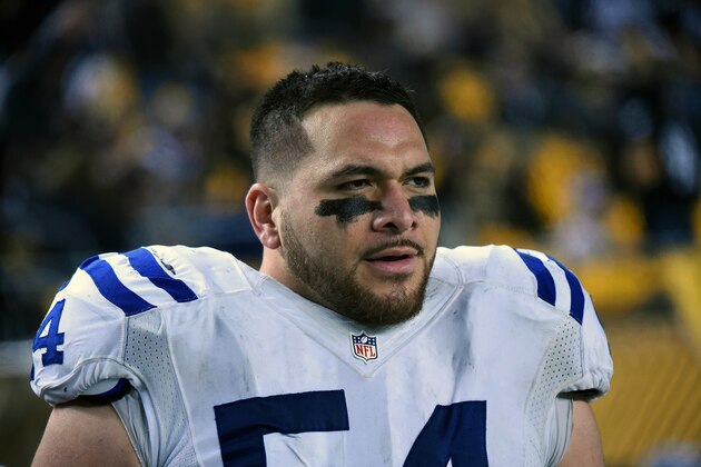 PITTSBURGH, PA - DECEMBER 6:  Defensive lineman David Parry #54 of the Indianapolis Colts looks on from the sideline during a game against the Pittsburgh Steelers at Heinz Field on December 6, 2015 in Pittsburgh, Pennsylvania.  The Steelers defeated the Colts 45-10. (Photo by George Gojkovich/Getty Images)