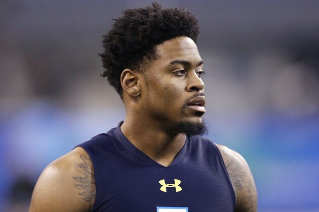 INDIANAPOLIS, IN - MARCH 06: Defensive back Gareon Conley of Ohio State looks on during day six of the NFL Combine at Lucas Oil Stadium on March 6, 2017 in Indianapolis, Indiana. (Photo by Joe Robbins/Getty Images)