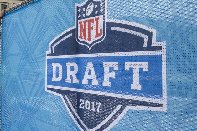 Workers make preparations ahead of the 2017 NFL football draft, in Philadelphia, Wednesday, April 26, 2017. (AP Photo/Matt Rourke)