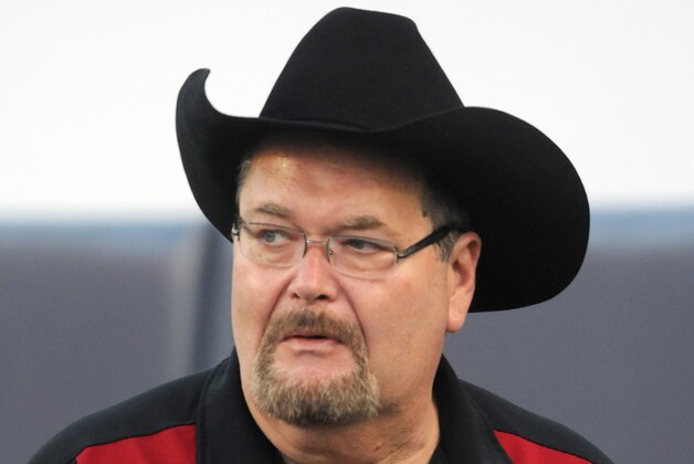 EL PASO, TX - SEPTEMBER 1: World Wrestling Entertainment announcer and Oklahoma Sooners fan Jim Ross walks the field before the Sooners' game against the UTEP Miners on September 1, 2012 at The Sunbowl in El Paso, Texas. (Photo by Jackson Laizure/Getty Images)