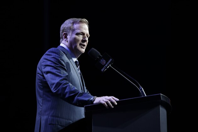 NFL Commissioner Roger Goodell speaks during the first round of the 2017 NFL football draft, Thursday, April 27, 2017, in Philadelphia. (AP Photo/Matt Rourke)
