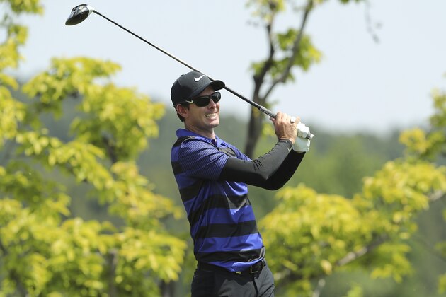 BEIJING, CHINA - APRIL 28:  Dylan Frittelli of South Africa plays a shot during the second round of the 2017 Volvo China open at Topwin Golf and Country Club on April 28, 2017 in Beijing, China.  (Photo by Lintao Zhang/Getty Images)