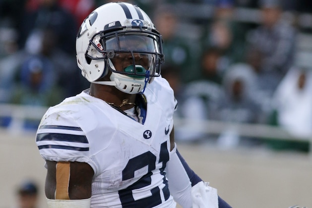 BYU's Jamaal Williams scores a touchdown on a rush against Michigan State during the fourth quarter of an NCAA college football game, Saturday, Oct. 8, 2016, in East Lansing, Mich. BYU won 31-14. (AP Photo/Al Goldis) BYU's Jamaal Williams scores a touchdown on a rush against Michigan State during the fourth quarter of an NCAA college football game, Saturday, Oct. 8, 2016, in East Lansing, Mich. BYU won 31-14. (AP Photo/Al Goldis)