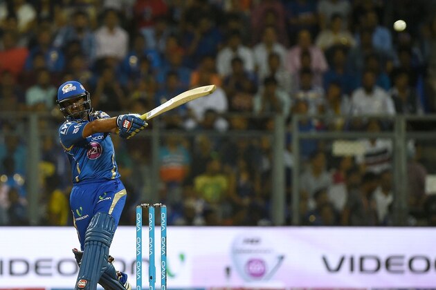 Mumbai Indians' batsman Ambati Rayudu plays a shot during the 2016 Indian Premier League (IPL) Twenty20 cricket match between Mumbai Indians and Kolkata Knight Riders at The Wankhede Cricket Stadium in Mumbai on April 28, 2016.ï¿½ï¿½ï¿½ï¿½ / AFP / PUNIT PARANJPE / ----IMAGE RESTRICTED TO EDITORIAL USE - STRICTLY NO COMMERCIAL USE----- / GETTYOUT        (Photo credit should read PUNIT PARANJPE/AFP/Getty Images)