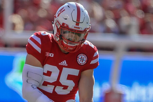 LINCOLN, NE - OCTOBER 22: Safety Nathan Gerry #25 of the Nebraska Cornhuskers reacts against the Purdue Boilermakers at Memorial Stadium on October 22, 2016 in Lincoln, Nebraska. (Photo by Steven Branscombe/Getty Images)
