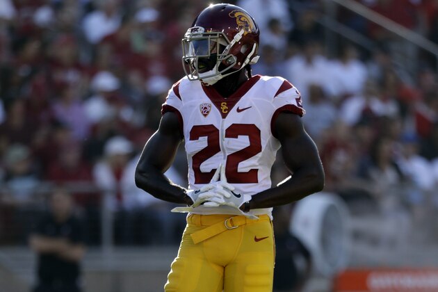 Southern California defensive back Leon McQuay III (22) during the first half of an NCAA college football game against Stanford  Saturday, Sept. 17, 2016, in Stanford, Calif. (AP Photo/Marcio Jose Sanchez)