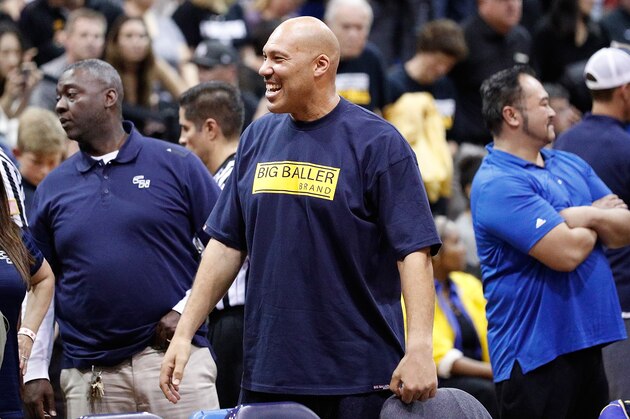 TORRANCE, CA - MARCH 14:  Lavar Ball is seen at the game between Chino Hills High School and Bishop Montgomery High School at El Camino College on March 14, 2017 in Torrance, California.  (Photo by Josh Lefkowitz/Getty Images)