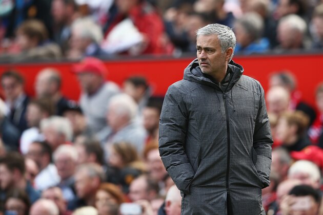 MANCHESTER, ENGLAND - APRIL 30: Jose Mourinho, Manager of Manchester United looks on during the Premier League match between Manchester United and Swansea City at Old Trafford on April 30, 2017 in Manchester, England.  (Photo by Jan Kruger/Getty Images)