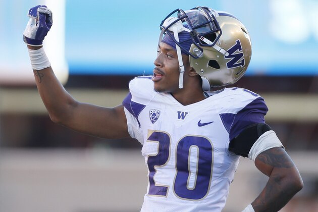 SALT LAKE CITY, UT - OCTOBER 29: Kevin King #20 of the Washington Huskies poses against the Utah Utes at an NCAA football game at Rice-Eccles Stadium on October 29, 2016 in Salt Lake City, Utah. (Photo by George Frey/Getty Images) Local Caption ***Kevin King'n