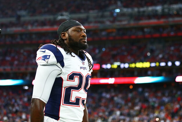 Feb 5, 2017; Houston, TX, USA; New England Patriots running back LeGarrette Blount (29) against the Atlanta Falcons during Super Bowl LI at NRG Stadium. Mandatory Credit: Mark J. Rebilas-USA TODAY Sports