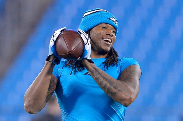 CHARLOTTE, NC - NOVEMBER 17:  Kelvin Benjamin #13 of the Carolina Panthers catches a pass during warm ups before their game against the New Orleans Saints at Bank of America Stadium on November 17, 2016 in Charlotte, North Carolina.  (Photo by Grant Halverson/Getty Images)