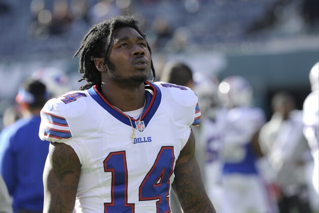 Buffalo Bills wide receiver Sammy Watkins works out prior to an NFL football game against the New York Jets, Sunday, Jan. 1, 2017, in East Rutherford, N.J. (AP Photo/Bill Kostroun)