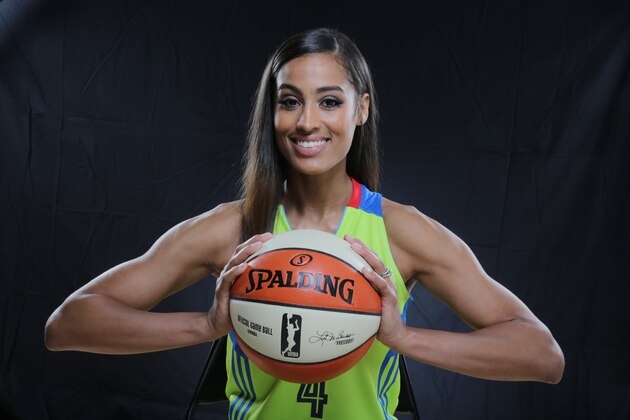 ARLINGTON, TX - MAY 2: Skylar Diggins-Smith #4 of the WNBA Dallas Wings poses for portraits on May 2, 2017 at College Park Center in Arlington, Texas. NOTE TO USER: User expressly acknowledges and agrees that, by downloading and or using this Photograph, user is consenting to the terms and conditions of the Getty Images License Agreement. Mandatory Copyright Notice: Copyright 2017 NBAE (Photo by Layne Murdoch/NBAE via Getty Images)