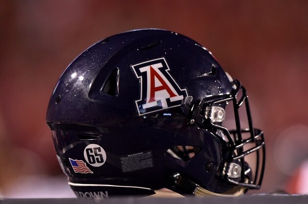 SALT LAKE CITY, UT - OCTOBER 8: Isolated view of a Arizona Wildcats helmet during the Wildcats game against the Utah Utes at Rice-Eccles Stadium on October 8, 2016 in Salt Lake City, Utah. (Photo by Gene Sweeney Jr/Getty Images) *** Local Caption ***