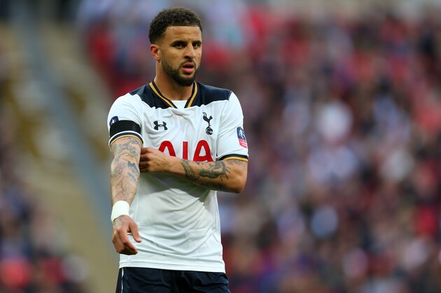 LONDON, ENGLAND - APRIL 22: Kyle Walker of Tottenham Hotspur during the Emirates FA Cup semi-final match between Tottenham Hotspur and Chelsea at Wembley Stadium on April 22, 2017 in London, England. (Photo by Catherine Ivill - AMA/Getty Images)