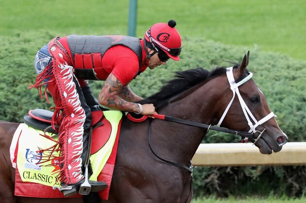 LOUISVILLE, KY - MAY 04: Classic Empire trains on the track for the Kentucky Derby at Churchill Downs on May 4, 2017 in Louisville, Kentucky.  (Photo by Rob Carr/Getty Images)