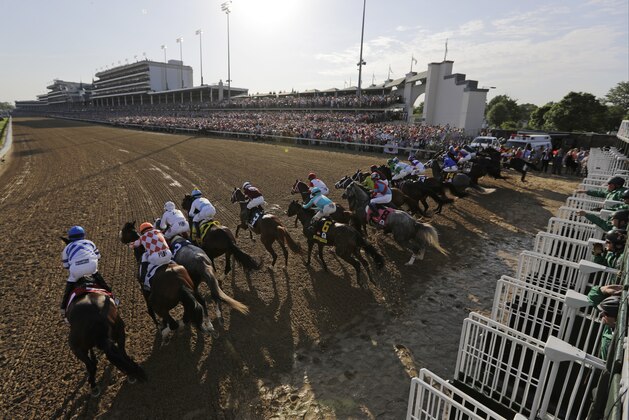 Horses leave the starting gate for the 142nd running of the Kentucky Derby horse race at Churchill Downs Saturday, May 7, 2016, in Louisville, Ky. (AP Photo/Julio Cortez)