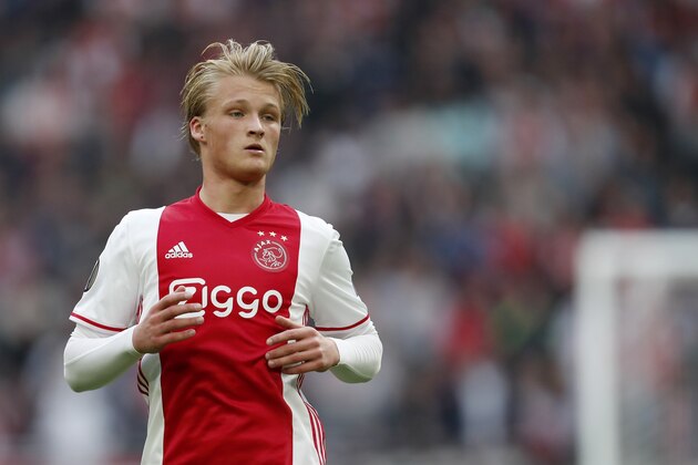 Kasper Dolberg of Ajaxduring the UEFA Europa League semi final match between Ajax Amsterdam and Olympique Lyonnais at the Amsterdam Arena on May 03, 2017 in Amsterdam, The Netherlands(Photo by VI Images via Getty Images)