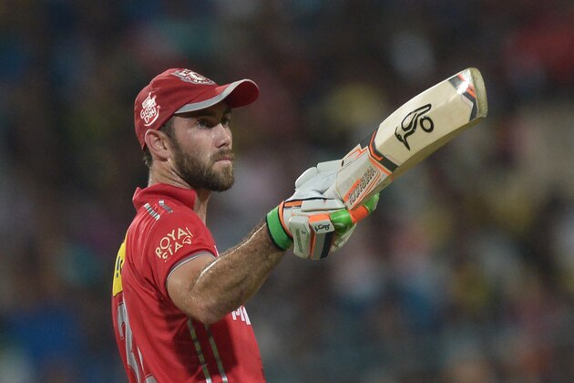 Kings XI Punjab Glenn Maxwell celebrates after scoring during the 2016 Indian Premier League (IPL) Twenty20 cricket match between Kolkata Knight Riders and Kings XI Punjab at the Eden Gardens Cricket Stadium in Kolkata on May 4, 2016. / AFP / Dibyangshu SARKAR / RESTRICTED TO EDITORIAL USE - STRICTLY NO COMMERCIAL USE - XGTY (Photo credit should read DIBYANGSHU SARKAR/AFP/Getty Images) Kings XI Punjab Glenn Maxwell celebrates after scoring during the 2016 Indian Premier League (IPL) Twenty20 cricket match between Kolkata Knight Riders and Kings XI Punjab at the Eden Gardens Cricket Stadium in Kolkata on May 4, 2016. / AFP / Dibyangshu SARKAR / RESTRICTED TO EDITORIAL USE - STRICTLY NO COMMERCIAL USE - XGTY (Photo credit should read DIBYANGSHU SARKAR/AFP/Getty Images)