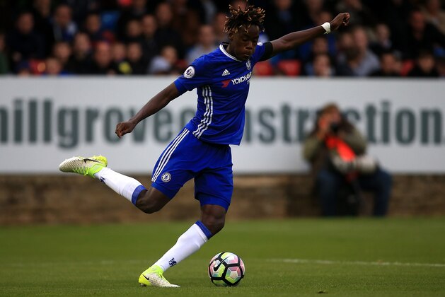 ALDERSHOT, ENGLAND - APRIL 21:  Trevoh Chalobah of Chelsea in action during the Premier League 2 match between Chelsea and Everton on April 21, 2017 in Aldershot, England.  (Photo by Ben Hoskins/Getty Images)