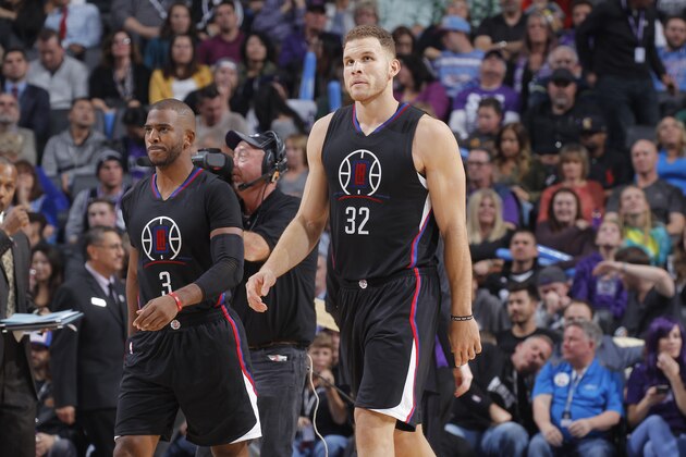 SACRAMENTO, CA - NOVEMBER 18: Chris Paul #3 and Blake Griffin #32 of the Los Angeles Clippers look on during the game against the Sacramento Kings on November 18, 2016 at Golden 1 Center in Sacramento, California. NOTE TO USER: User expressly acknowledges and agrees that, by downloading and or using this photograph, User is consenting to the terms and conditions of the Getty Images Agreement. Mandatory Copyright Notice: Copyright 2016 NBAE (Photo by Rocky Widner/NBAE via Getty Images)